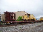 89ft MoW Flat Car With Equipment With The Hydraulic Ramp